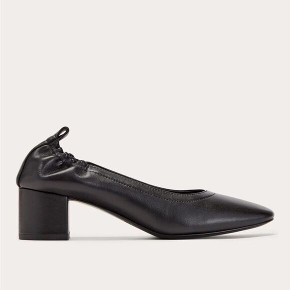 New Everlane The Day Heel Black Leather Size 7M - Picture 3 of 15